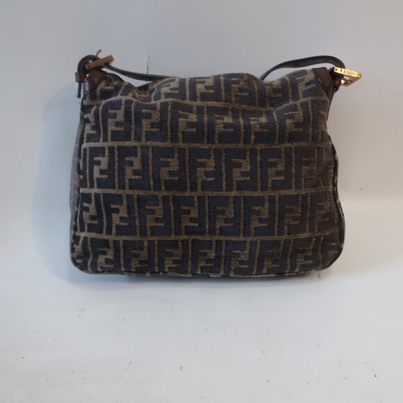 Womens Fendi Zucca Mini Mama Baguette Velour Velvet Leather Shoulder Handbag - Picture 7 of 16